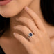 Rhodium Plated American Diamond with Oval Center Stone & Halo Openwork Pattern Ring