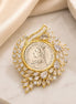 Gold Plated Victorian Coin Pattern American Diamond Statement Ring