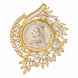 Gold Plated Victorian Coin Pattern American Diamond Statement Ring