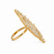 Gold Plated Victorian Coin Pattern American Diamond Statement Ring