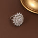 Rhodium Plated Floral Cluster CZ Ring