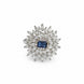 Rhodium Plated Floral Cluster CZ Ring