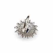 Rhodium Plated Floral Cluster CZ Ring
