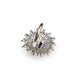 Rhodium Plated Floral Cluster CZ Ring