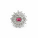 Rhodium Plated Floral Cluster CZ Ring