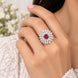 Rhodium Plated Floral Cluster CZ Ring