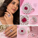 Rhodium Plated Floral Cluster CZ Ring