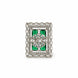 Rhodium Plated Geometric Rectangle Floral Pattern Adjustable Statement Ring