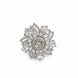 Rhodium Plated Floral Spiral Pattern CZ Adjustable Ring