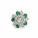 Rhodium Plated Floral Spiral Pattern CZ Adjustable Ring
