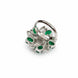 Rhodium Plated Floral Spiral Pattern CZ Adjustable Ring