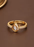 Gold Plated CZ Marquise Teardrop Ring