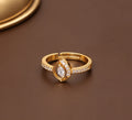 Gold Plated CZ Marquise Teardrop Ring
