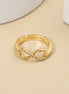 Gold Plated CZ Infinity Pattern Ring with Sparkling Stone Detailing