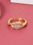 Gold Plated CZ Cascading Marquise Pattern Ring with Intricate Stone Detailing