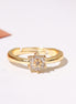 Gold Plated CZ Floral Cluster Ring with Elegant Flower Pattern & Sparkling Stones