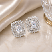Gleaming Moonstone Shimmers Studs