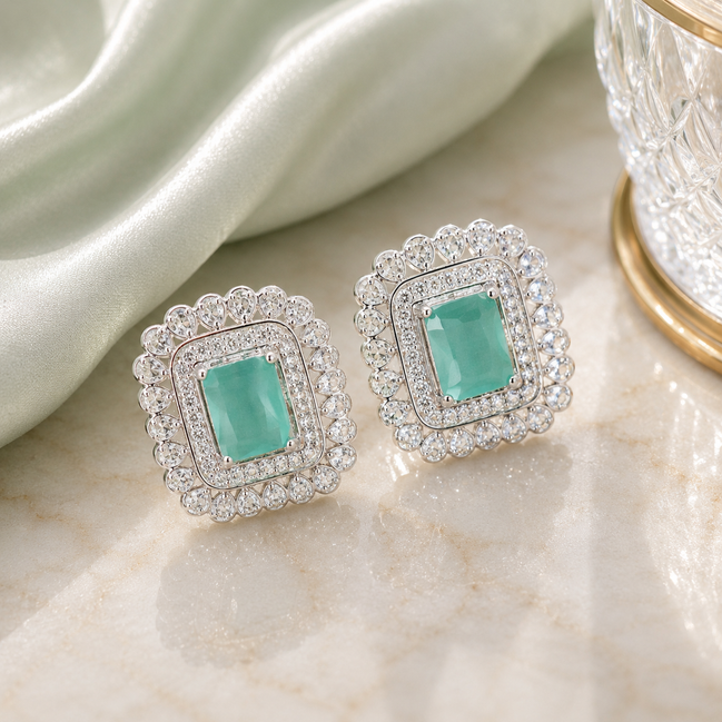 Gleaming Moonstone Shimmers Studs