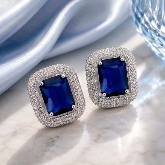 Radiant Rhodium Studs