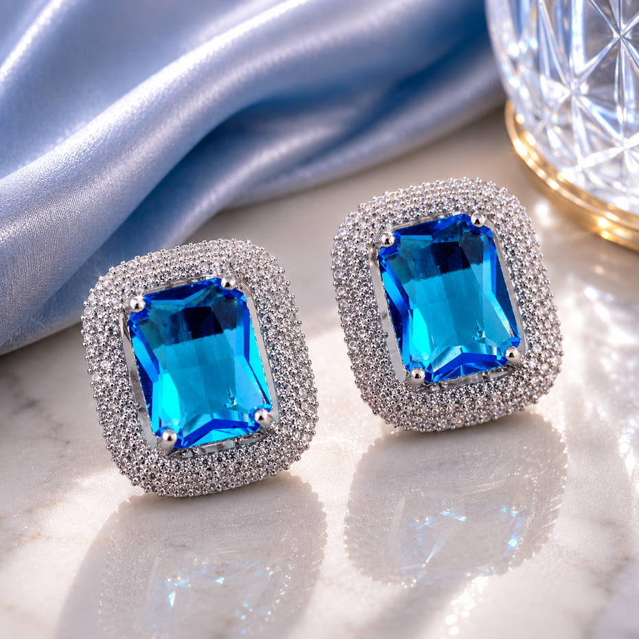 Radiant Rhodium Studs
