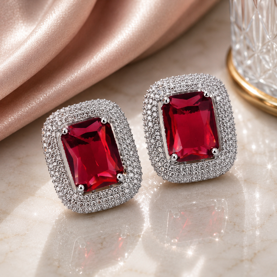 Radiant Rhodium Studs