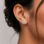 Single White Stud Screw Earrings