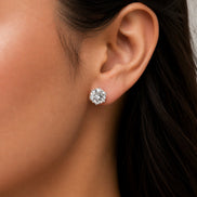 Single White Stud Screw Earrings
