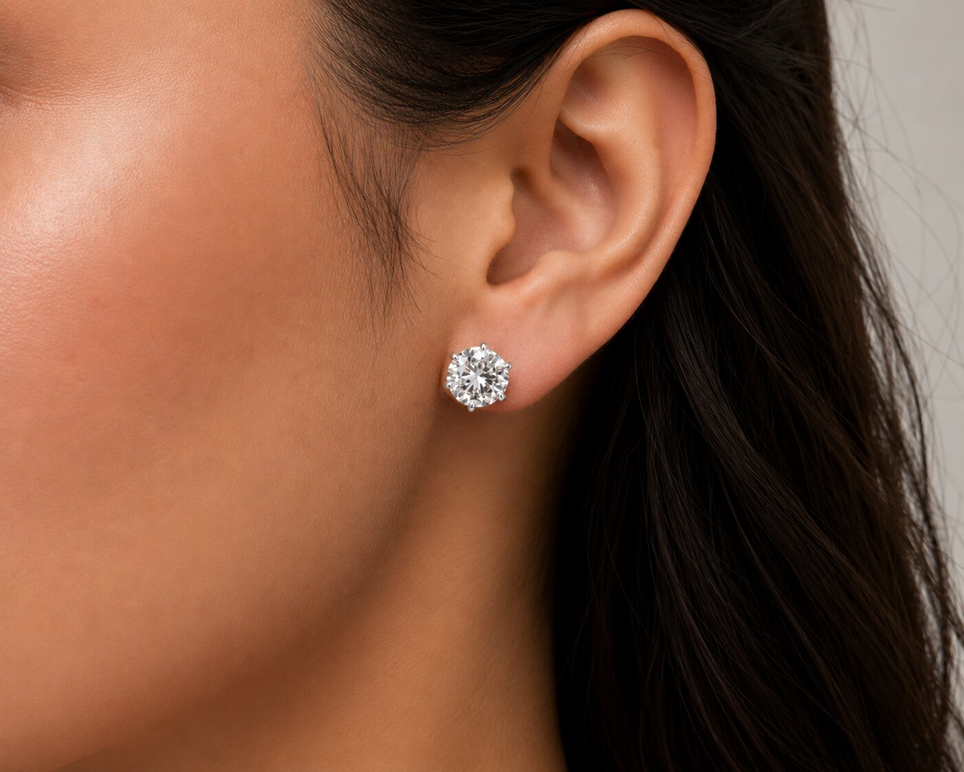 Single White Stud Screw Earrings