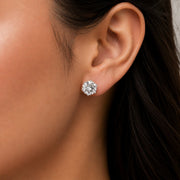 Single White Stud Screw Earrings