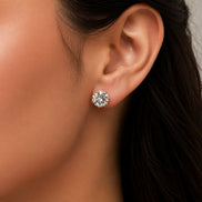 Single White Stud Screw Earrings