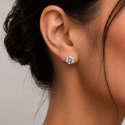 Single White Stud Screw Earrings