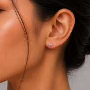 Single White Stud Screw Earrings