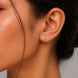 Single White Stud Screw Earrings