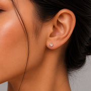 Single White Stud Screw Earrings
