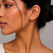 Single White Stud Screw Earrings
