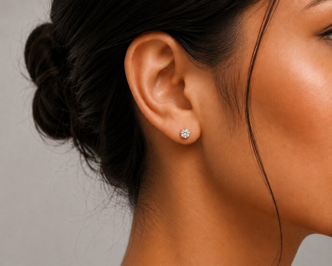 Single White Stud Screw Earrings