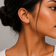Single White Stud Screw Earrings