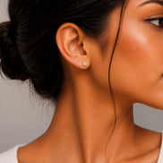Single White Stud Screw Earrings