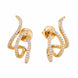 Gold Plated Twisted American Diamond Stud Earrings