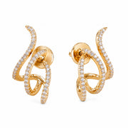 Gold Plated Twisted American Diamond Stud Earrings