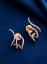 Rose Gold Plated Twisted American Diamond Stud Earrings
