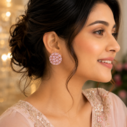 Rose Gold White opulence Studs