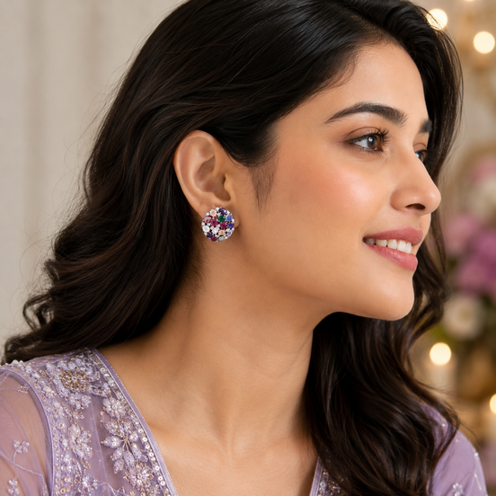 Rhodium Multi Opulence Studs