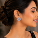Imperial Crystal Floral Studs in Rhodium