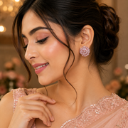 Majesty Floral Shining Studs in Rose Gold