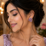 Majesty Floral Shining Studs in Rose Gold