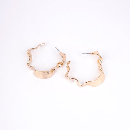 Classic Golden Plated Half Bamboo Hoops Studs