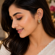 Elegance Round Hoop Gold Plated Studs