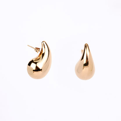 Elegance Round Hoop Gold Plated Studs