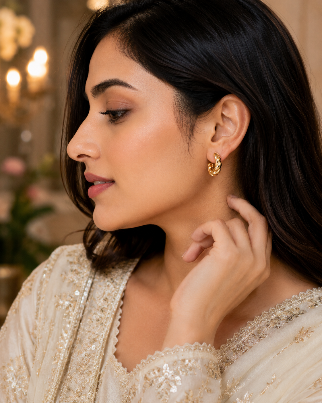 Classic Twisted Gold Plated Studs